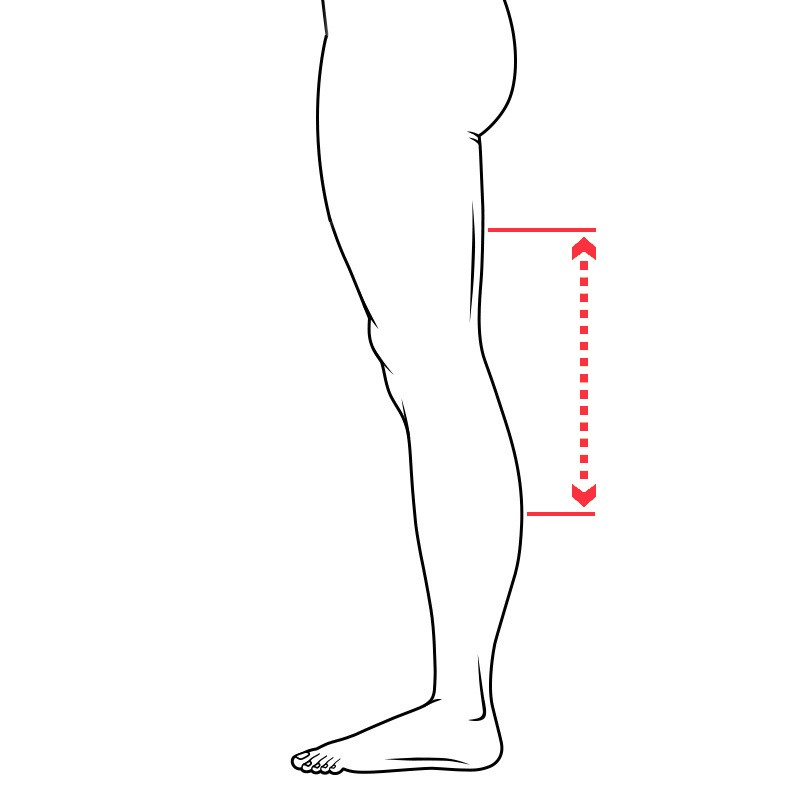 Measurements for the Jura Knee Immobiliser
