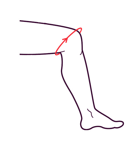 Measure across the centre of the kneecap