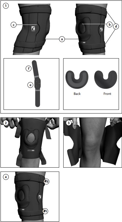 Ossur Rebound Cooltech™ Fabric Hook and Loop Strap Knee Brace Hinged /  Wraparound / Open Patella XL, 703058, 1 Each 