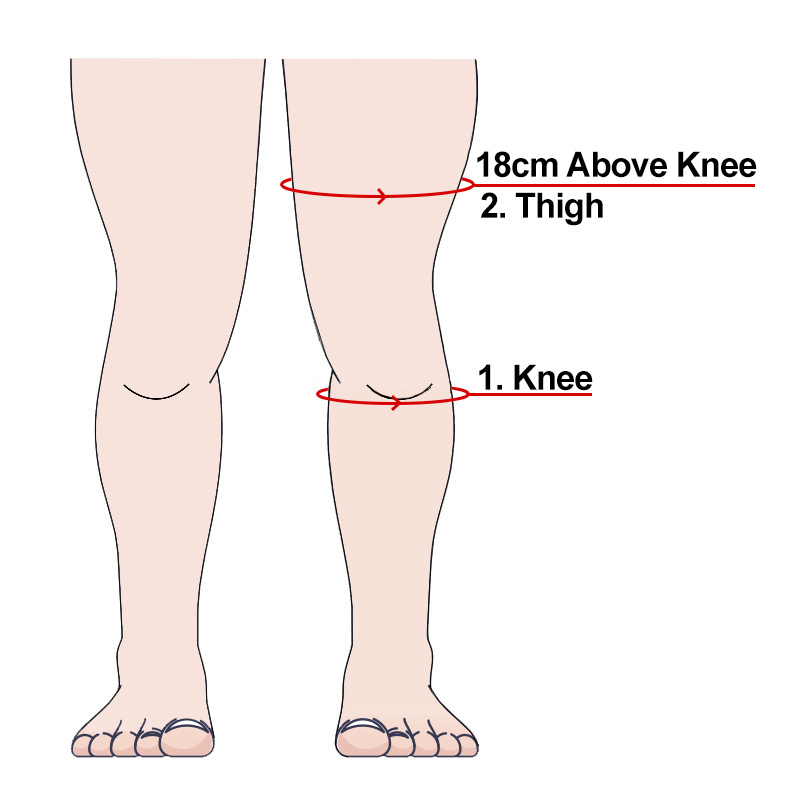 Measurements for the BioSkin Gladiator Wraparound Knee Brace